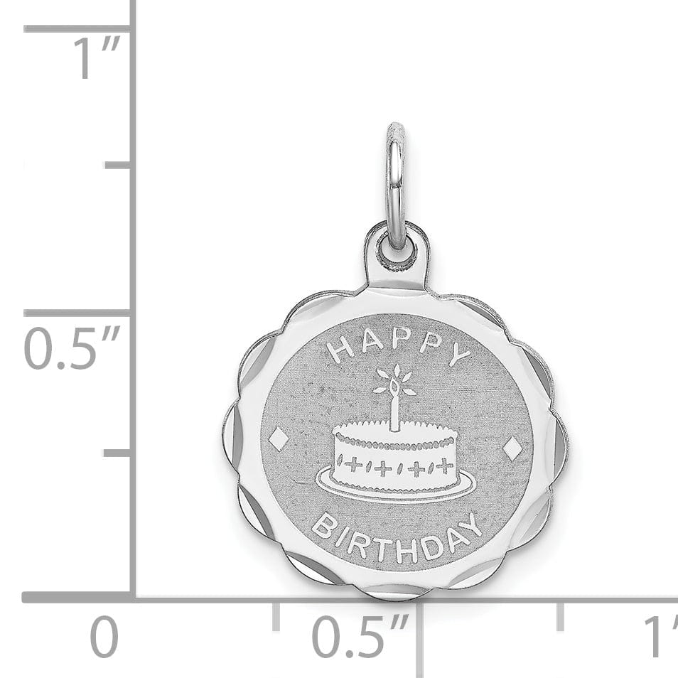 Sterling Silver Happy Birthday Disc Pendant