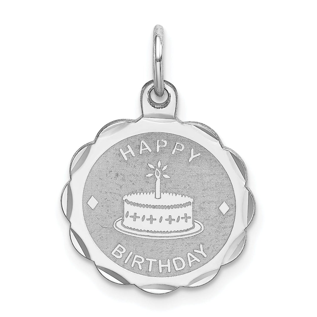 Sterling Silver Happy Birthday Disc Pendant