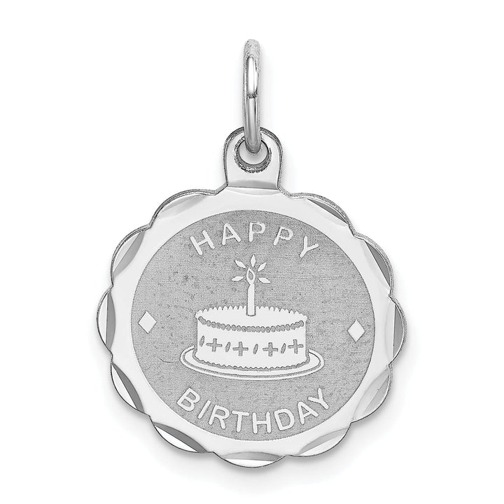 Sterling Silver Happy Birthday Disc Pendant