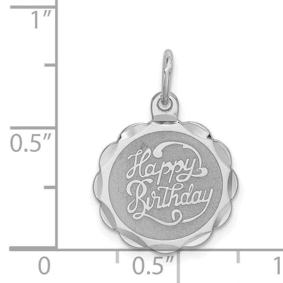 Sterling Silver Happy Birthday Disc Pendant