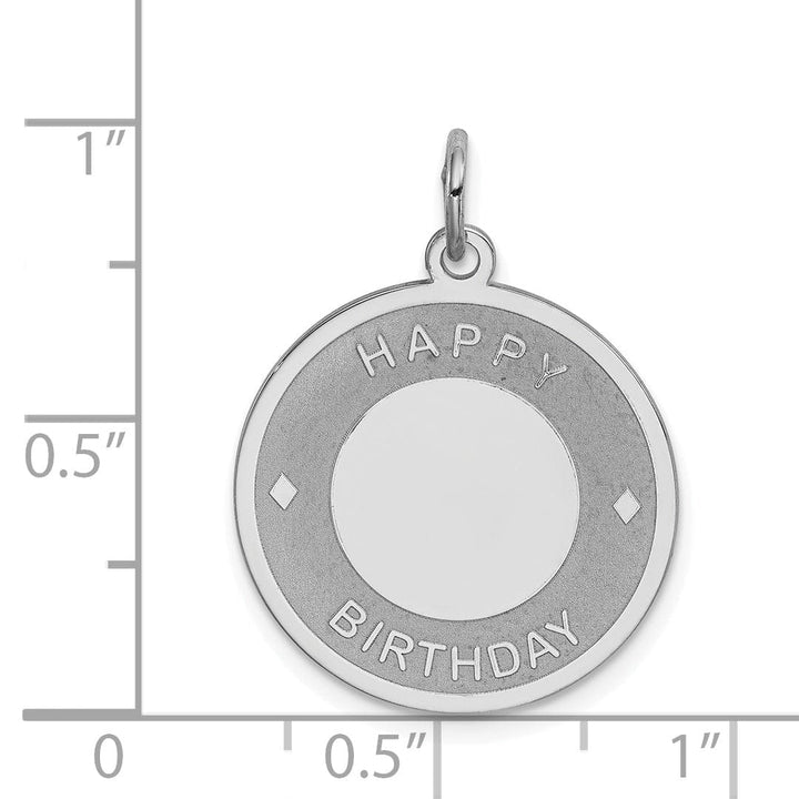 Sterling Silver Happy Birthday Disc Pendant