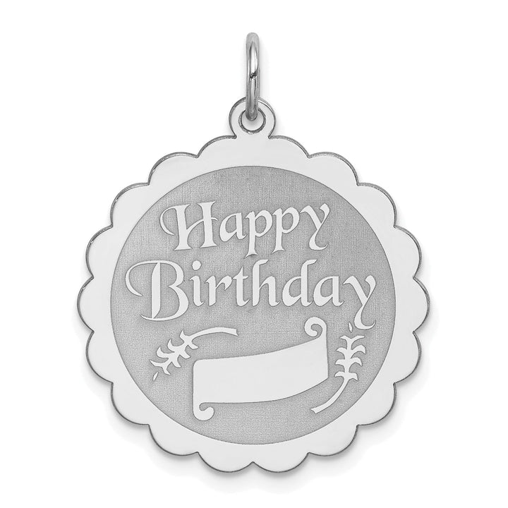 Sterling Silver Solid Happy Birthday Disc Charm