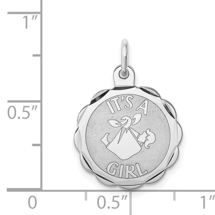 Sterling Silver Polish Its a Girl Charm Pendant