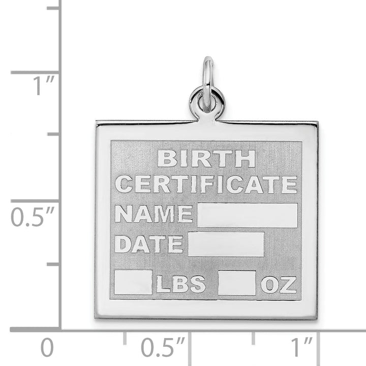 Sterling Silver Birth Certificate Charm Pendate