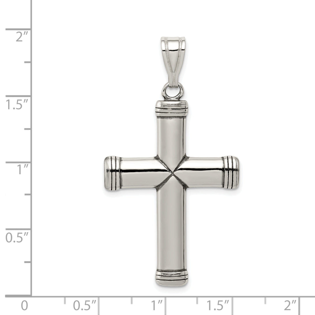 Silver Polished Finish Latin Cross Pendant