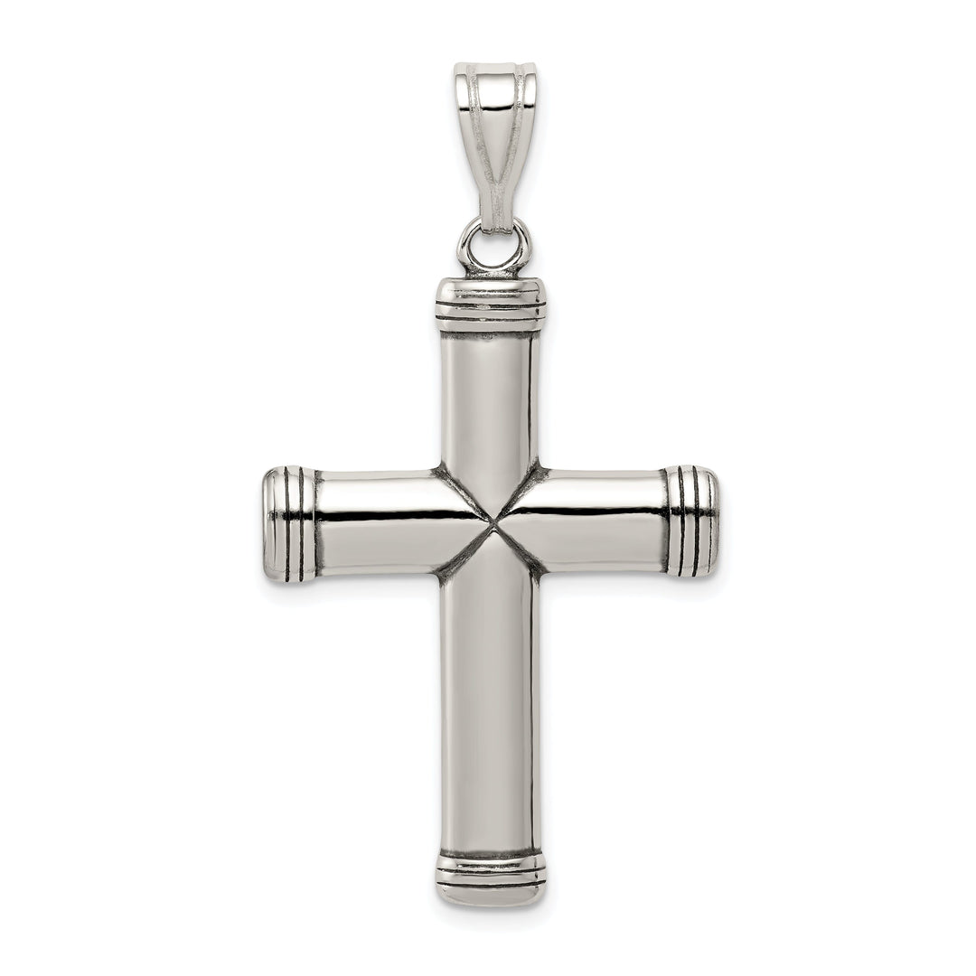 Silver Polished Finish Latin Cross Pendant