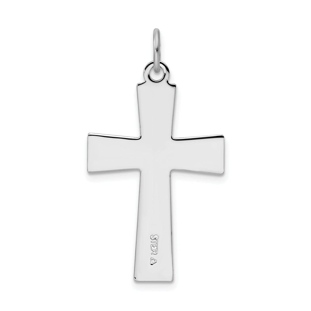 Solid Silver Enamel Polish Latin Cross Pendant