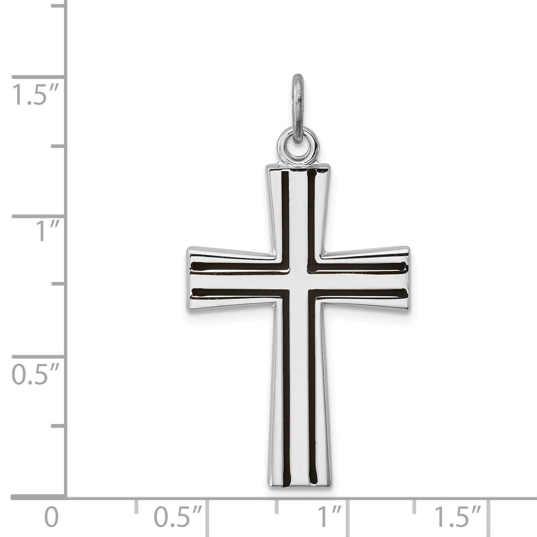 Solid Silver Enamel Polish Latin Cross Pendant