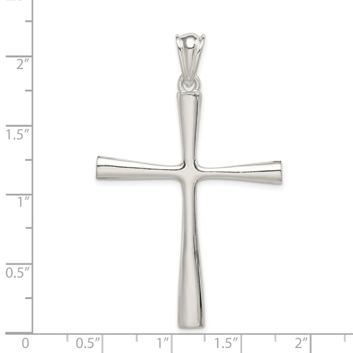 Solid Sterling Silver 3-D Latin Cross Pendant