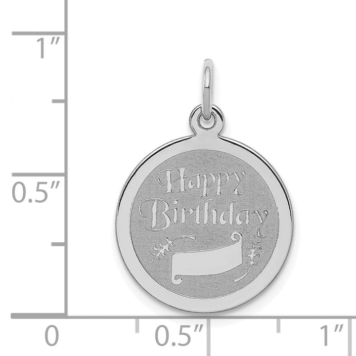 Sterling Silver Solid Happy Birthday Disc Charm