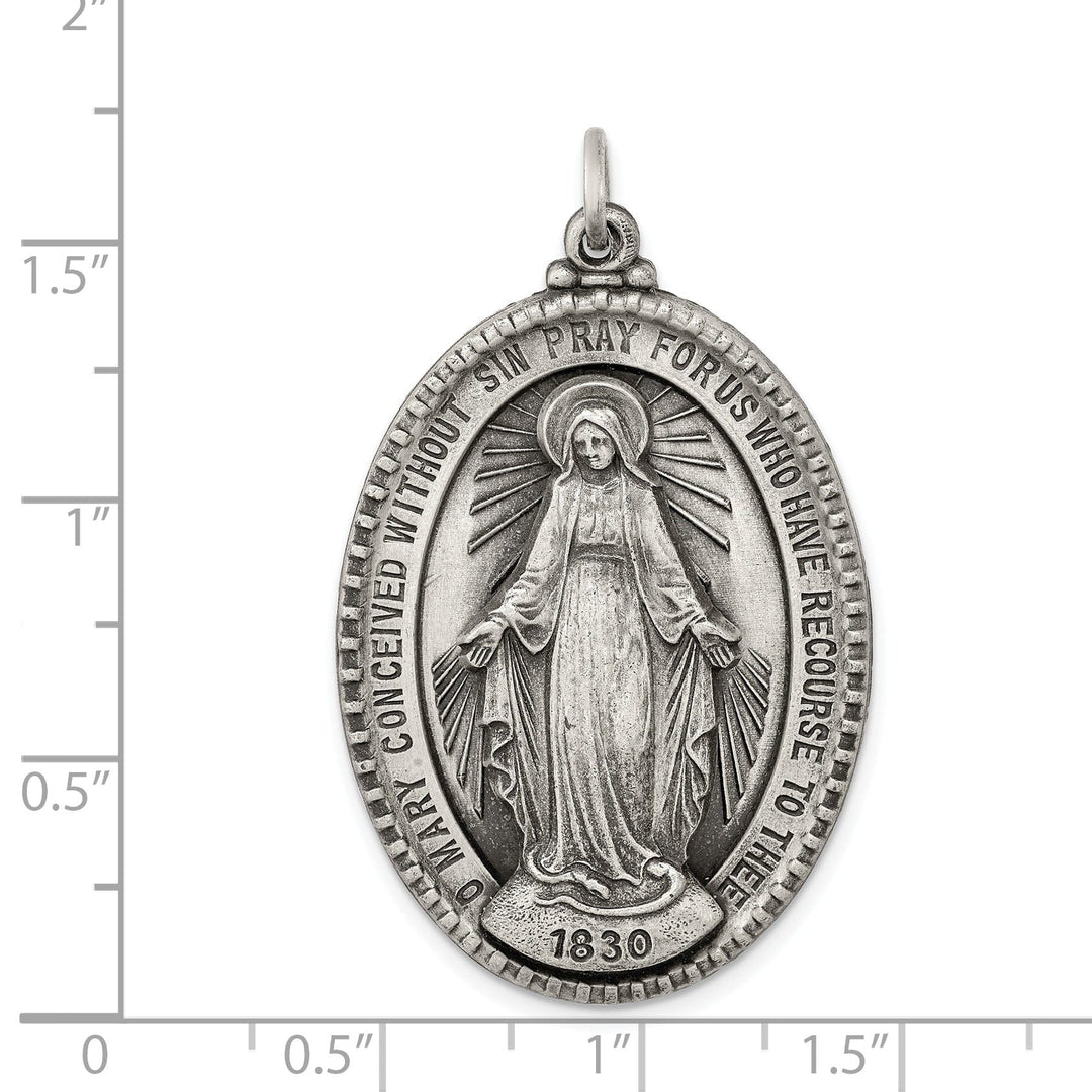 Sterling Silver Antiqued Miraculous Medal