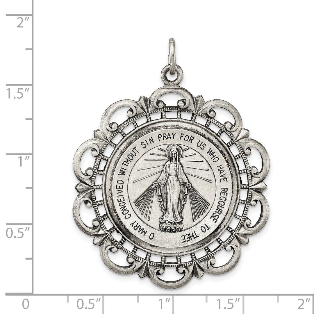 Sterling Silver Antiqued Miraculous Medal