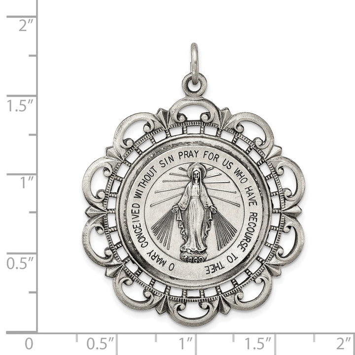 Sterling Silver Antiqued Miraculous Medal