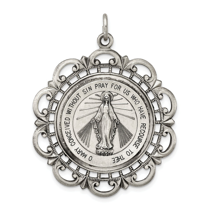 Sterling Silver Antiqued Miraculous Medal