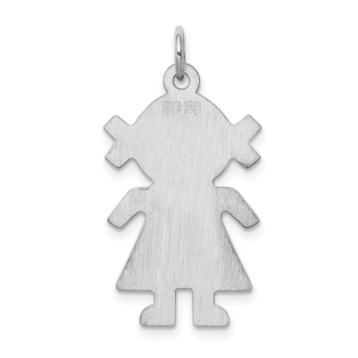 Sterling Silver Engravable Girl Disc Charm