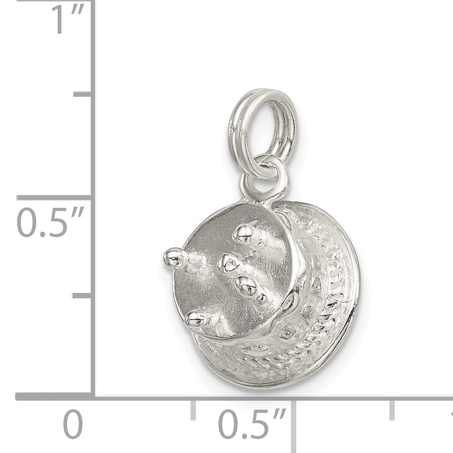 Sterling Silver 3-D Happy Birthday Cake Charm