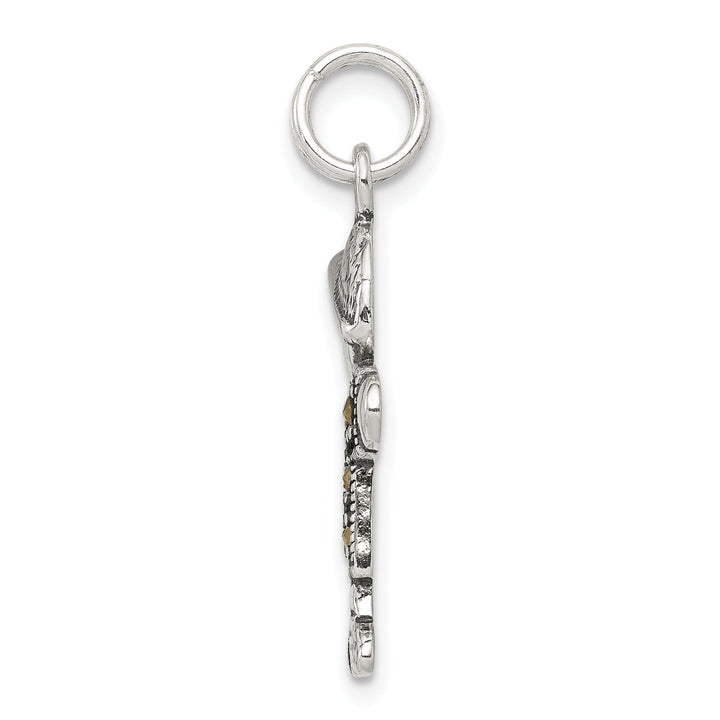 Silver Antiqued Marcasite Boy Charm Pendant