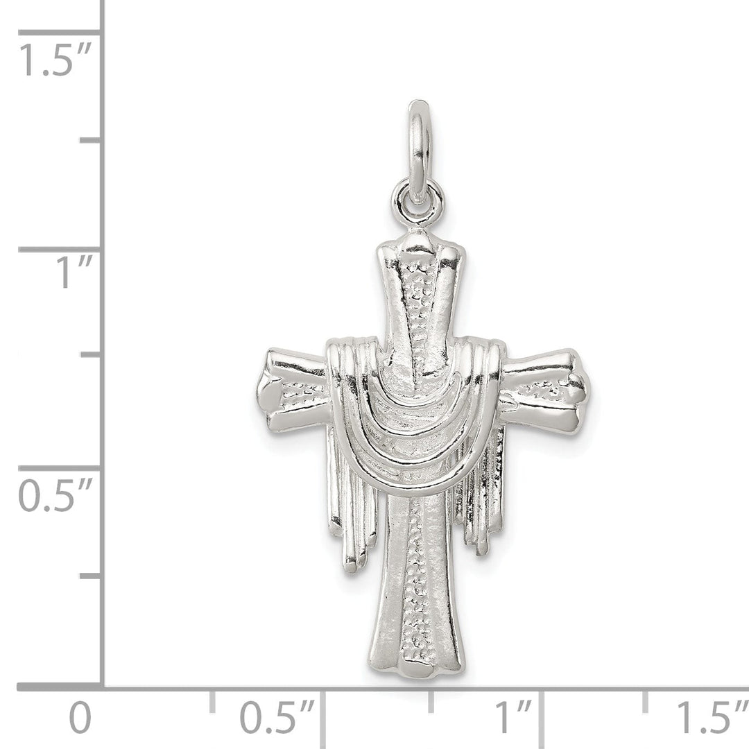 Sterling Silver Draped Cross Pendant