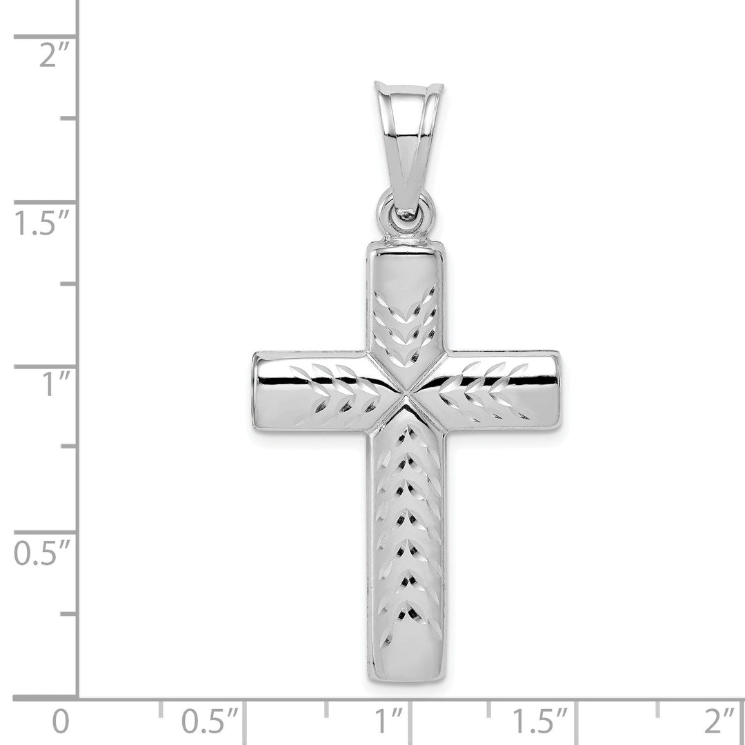 Silver Rhodium Polish Finish Latin Cross Pendant