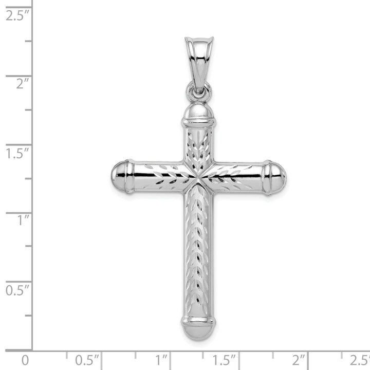 Silver Rhodium Polished Latin Cross Pendant