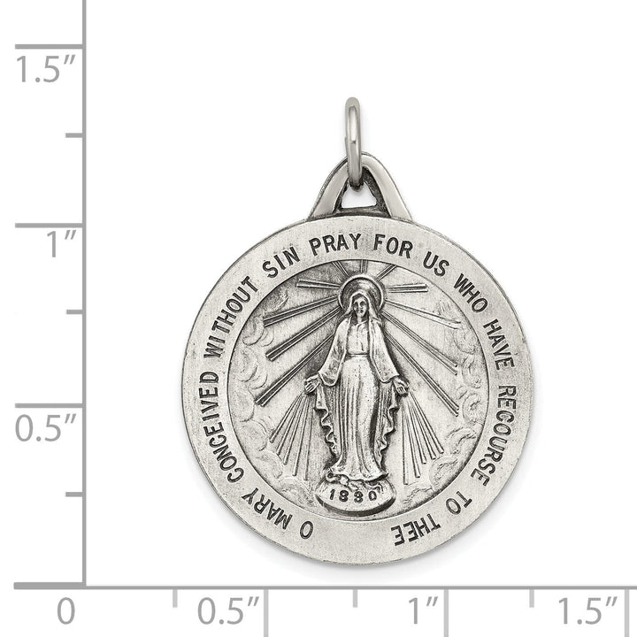 Sterling Silver Antiqued Miraculous Medal