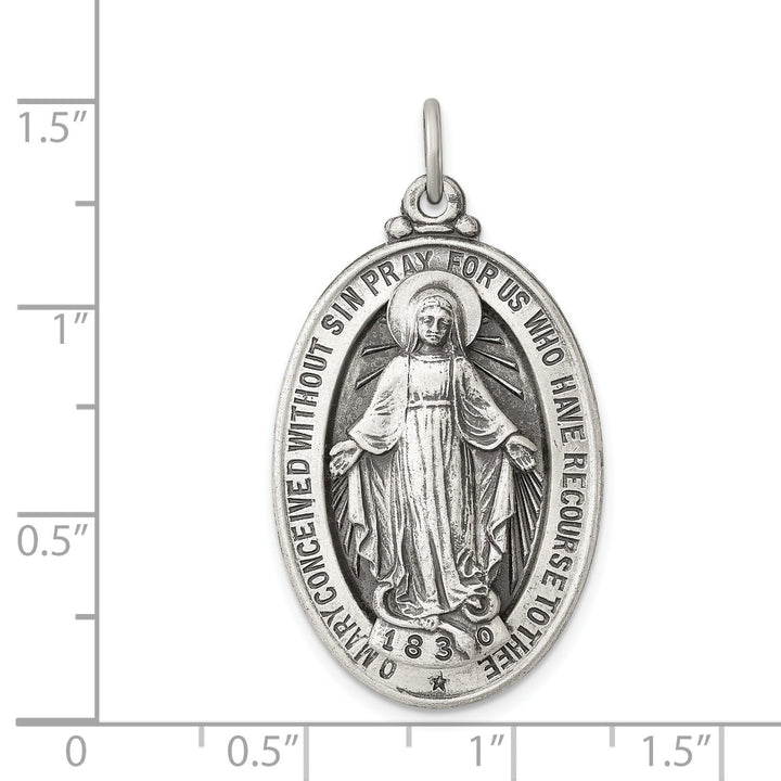 Sterling Silver Antiqued Miraculous Medal