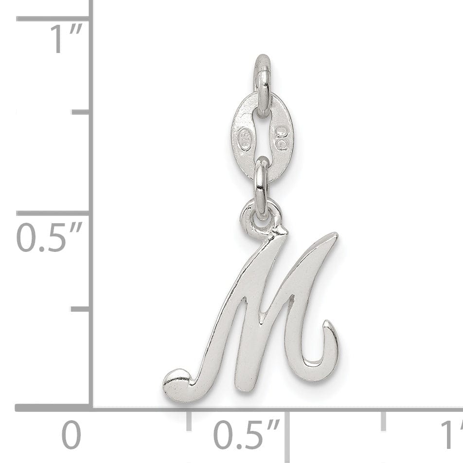 Sterling Silver Chain SlideM Charm Pendant