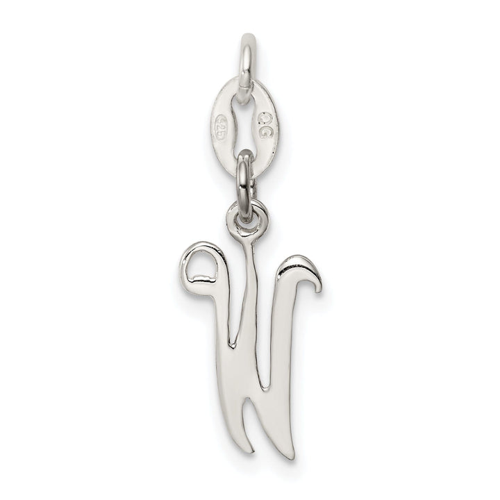 Sterling Silver Chain SlideW Charm Pendant