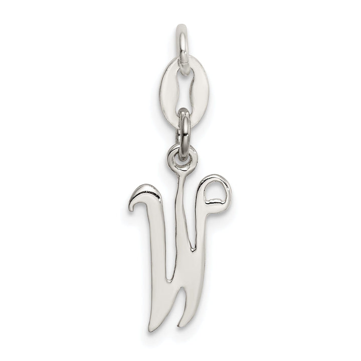 Sterling Silver Chain SlideW Charm Pendant