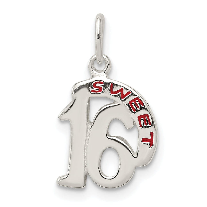 Sterling Silver Enamel Finish Sweet 16 Charm