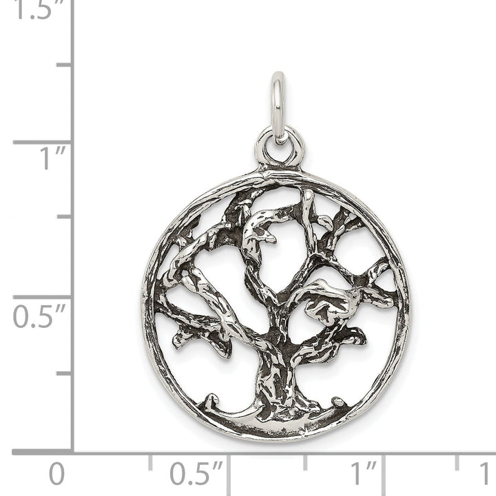 Sterling Silver Antiqued Finish Tree Charm