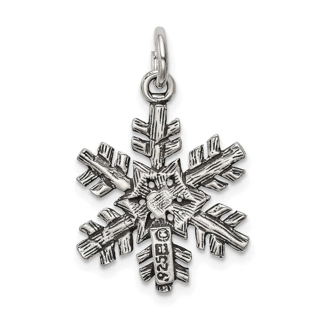 Sterling Silver Antiqued Snow Flake Pendant