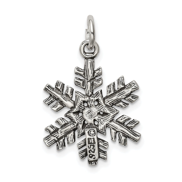 Sterling Silver Antiqued Snow Flake Pendant