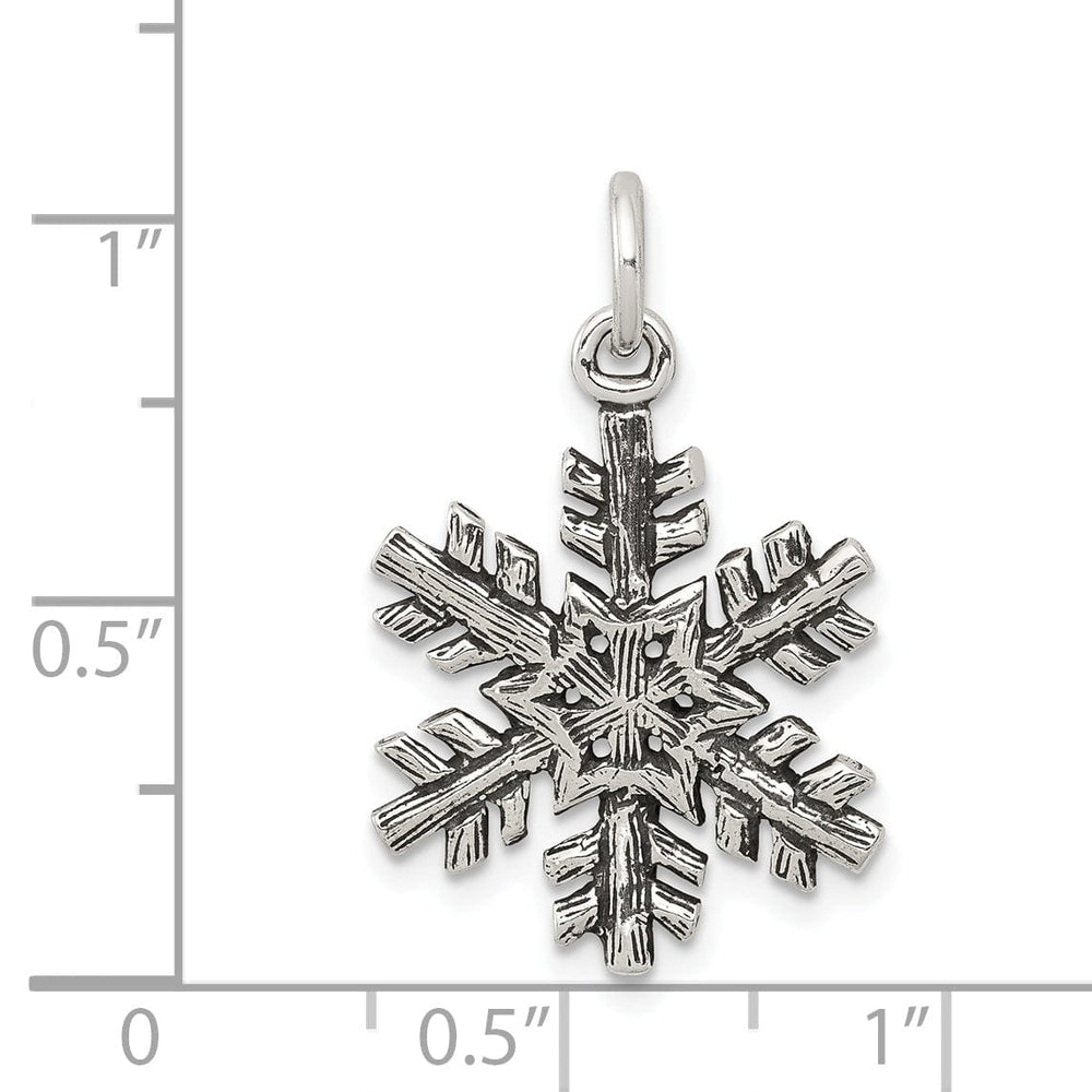 Sterling Silver Antiqued Snow Flake Pendant