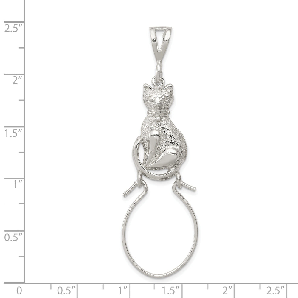 Sterling Silver Sitting Cat Charm Holder Charm