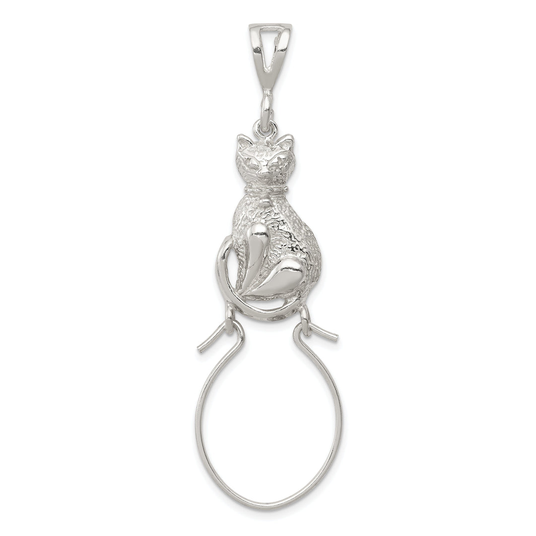 Sterling Silver Sitting Cat Charm Holder Charm