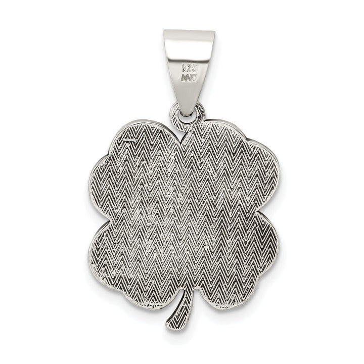 Silver Polished Good Luck Icon Clover Charm