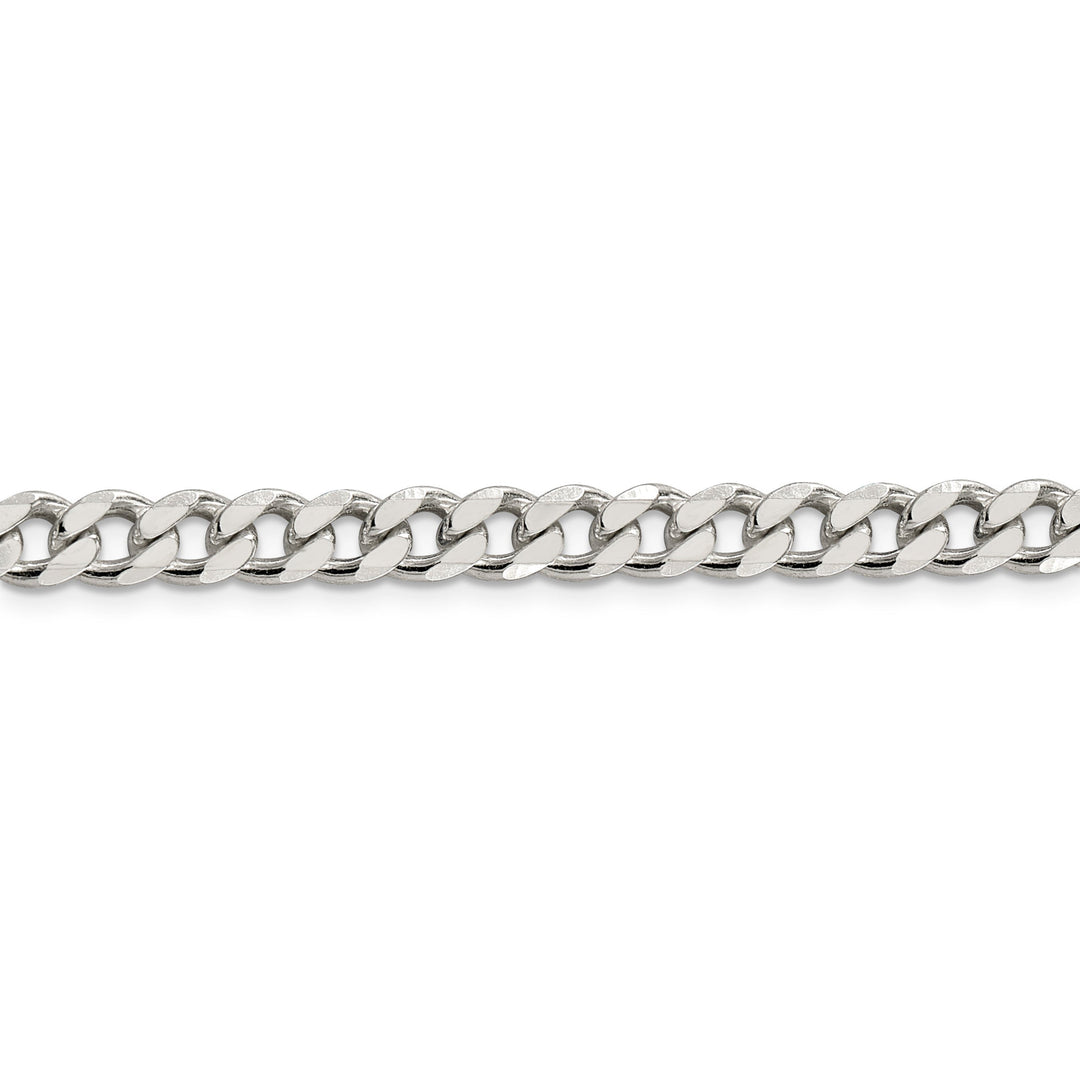 Silver Polished 7.00-mm Solid Curb Link Chain