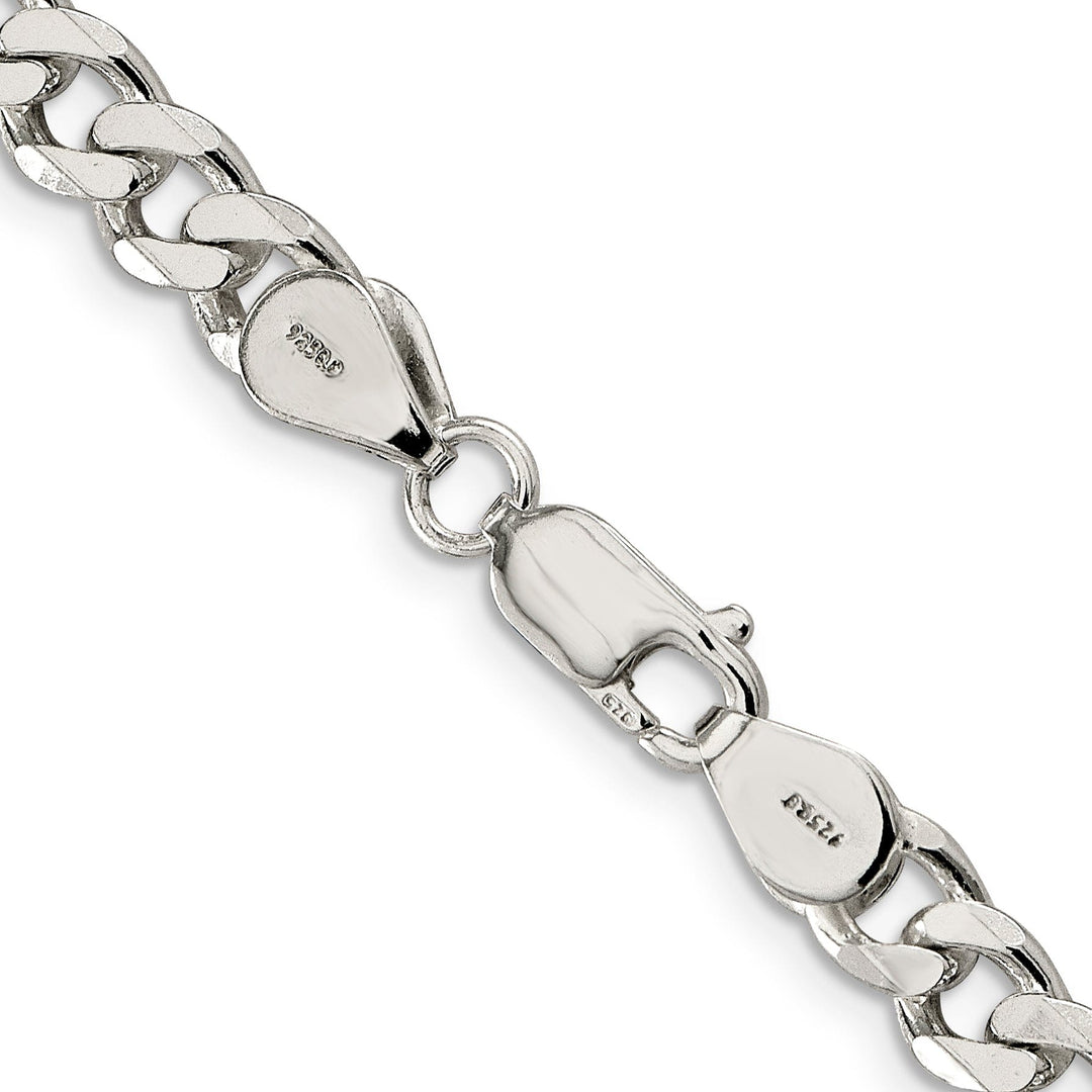 Silver Polished 7.00-mm Solid Curb Link Chain