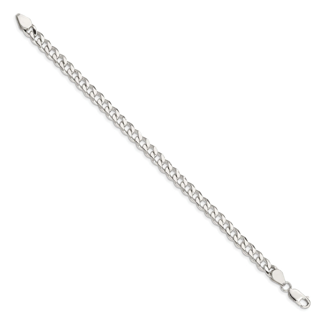 Silver Polished 7.00-mm Solid Curb Link Chain