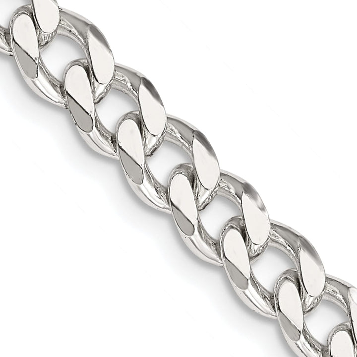 Silver Polished 7.00-mm Solid Curb Link Chain