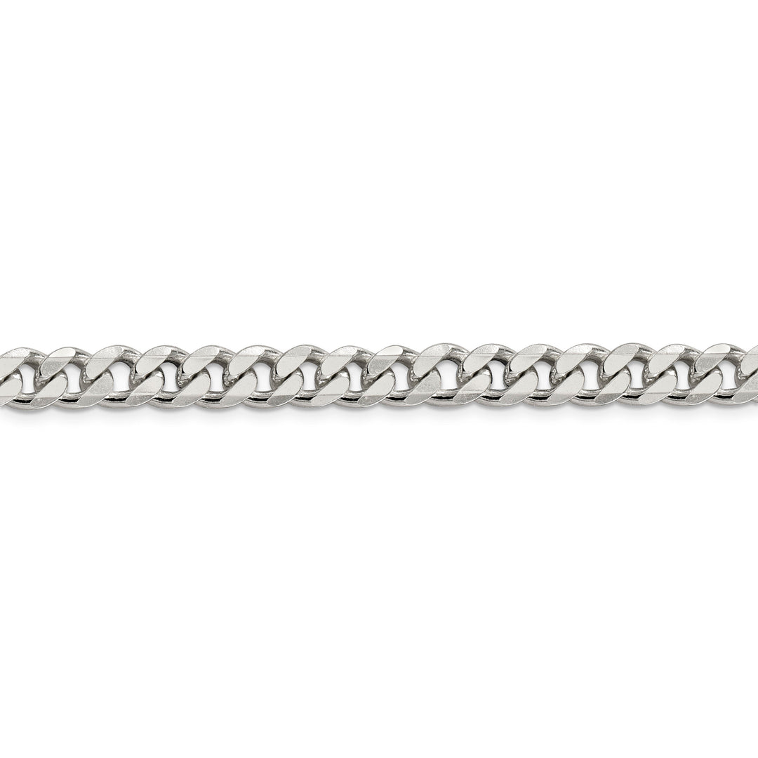 Silver Polished 8.00-mm Solid Curb Link Chain