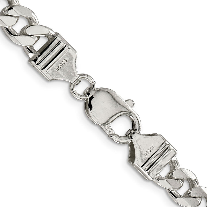 Silver Polished 8.00-mm Solid Curb Link Chain