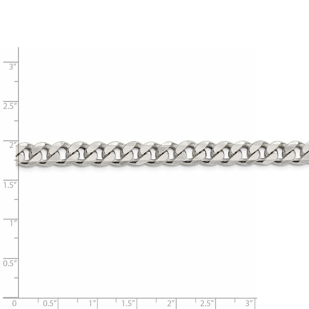 Silver Polished 8.00-mm Solid Curb Link Chain