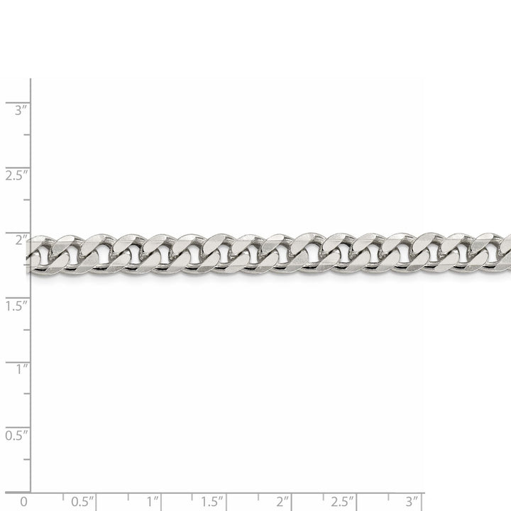 Silver Polished 8.00-mm Solid Curb Link Chain