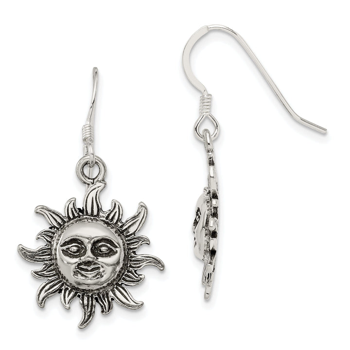 Sterling Silver Celestial Dangle Hook Earrings