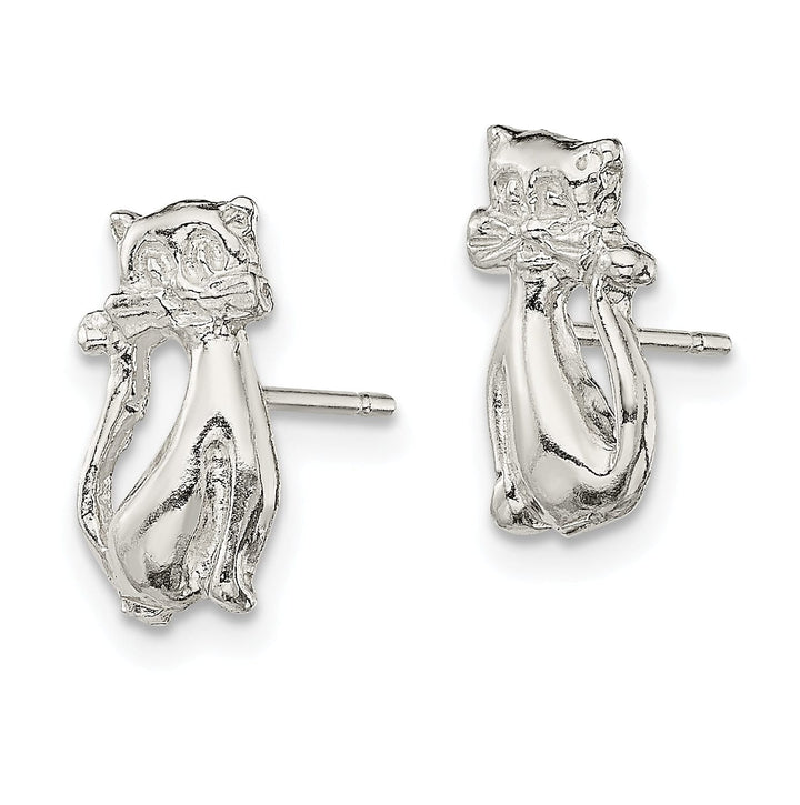 Sterling Silver Cat Mini Earrings