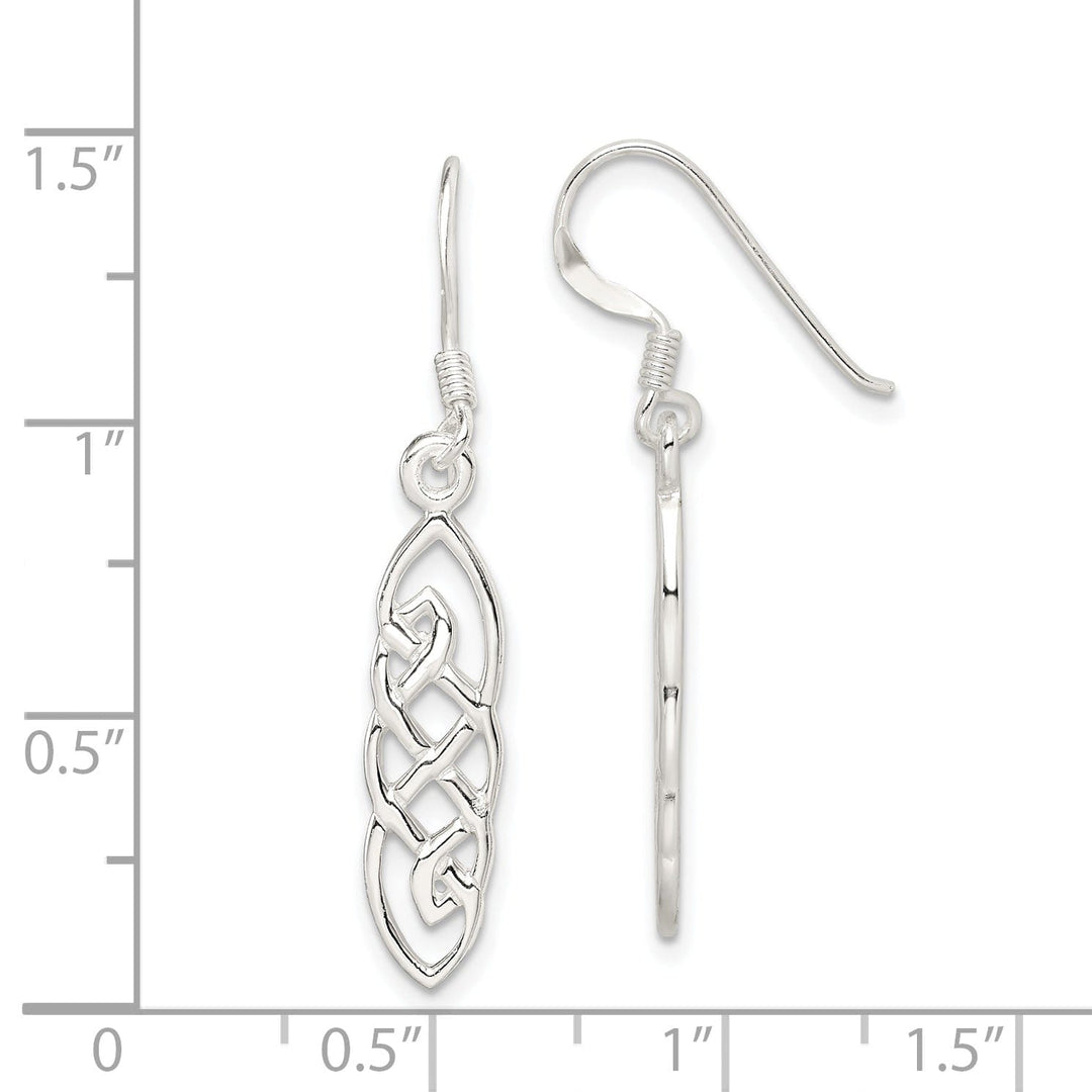 Sterling Silver Oblong Celtic Dangle Earrings