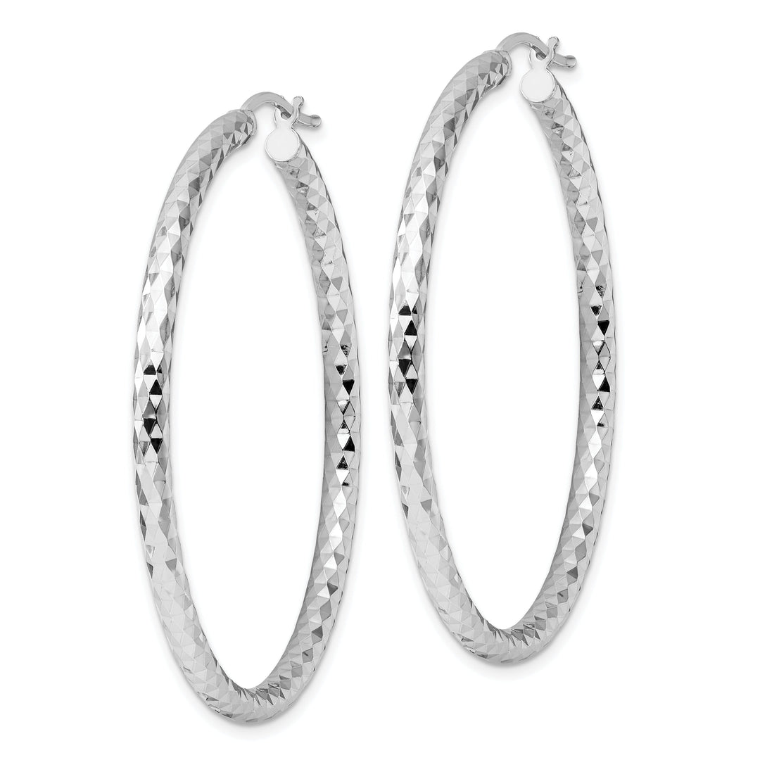 Silver D.C Hollow Hoop Hinged Back Earrings