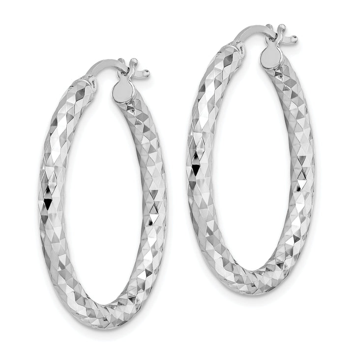 Silver D.C Hollow Hoop Hinged Back Earrings